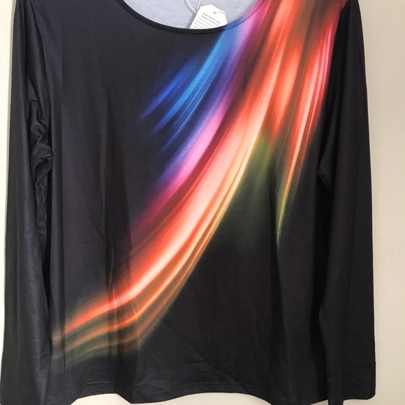 NWT Sunshine Rainbow Streak top XL - Picture 8 of 10